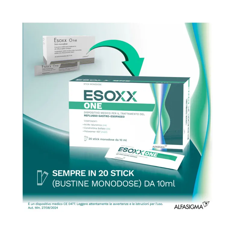 Esoxx One 20 Bustine Stick Pack 10ml - Sollievo Reflusso
