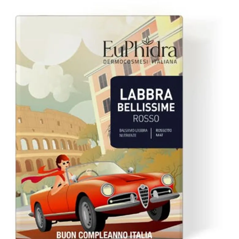 Euphidra Labbra Bellissime Rossetto Mat + Balsamo Labbra 02 Rosso