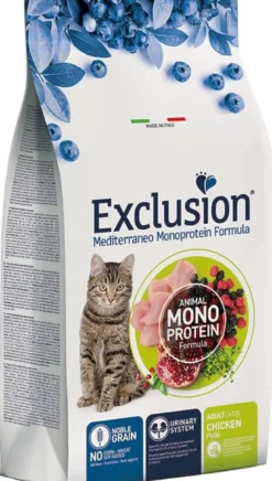 Exclusion Mediterraneo Monoprotein Noble Grain Cibo Secco Pollo Per Gatti Adulti 1,5kg