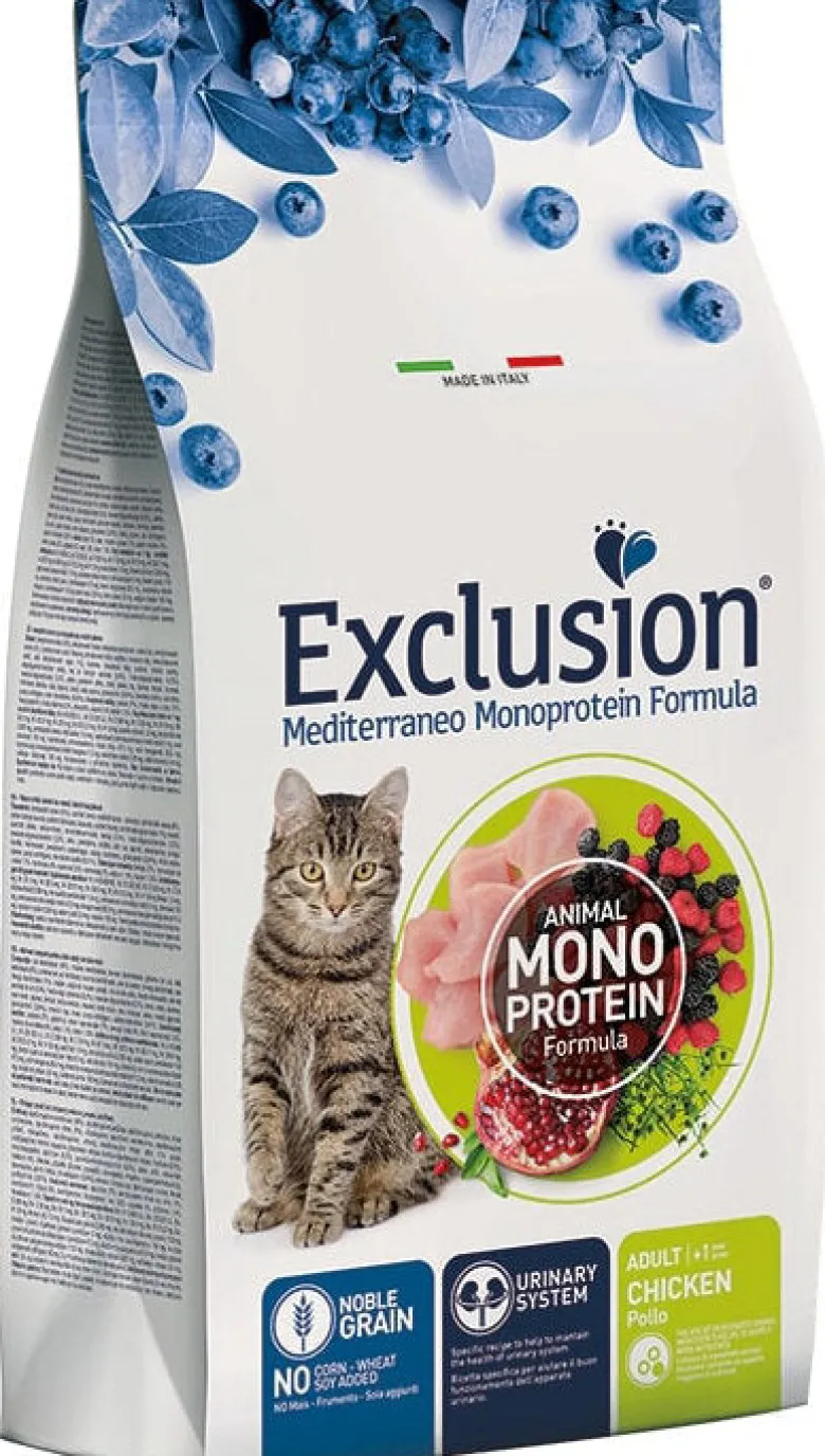 Exclusion Mediterraneo Monoprotein Noble Grain Cibo Secco Pollo Per Gatti Adulti 1,5kg