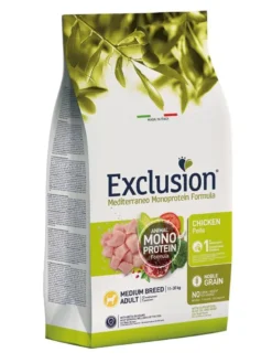 Exclusion Mediterraneo Monoprotein Noble Grain Crocchette Pollo Cani Taglia Media Sacco 3kg