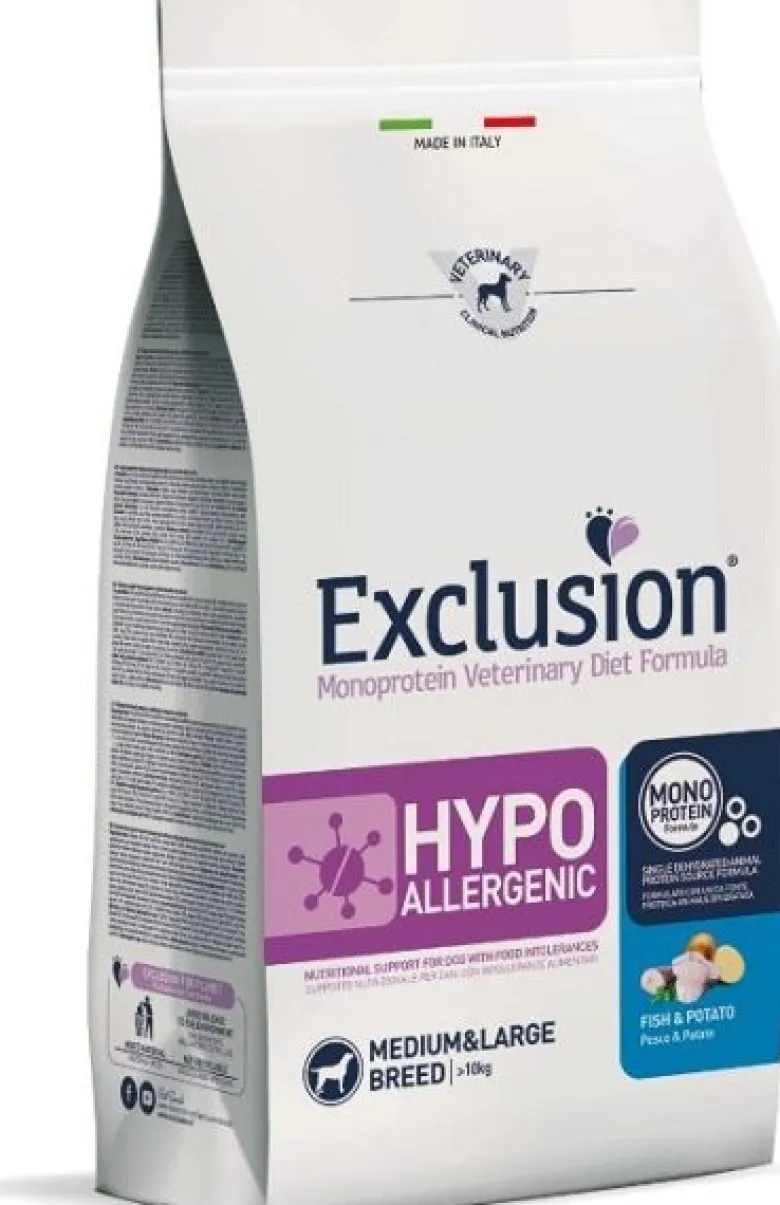 Exclusion Monoprotein Veterinary Diet Formula Hypoallergenic Crocchette Pesce/Patate Sacco 2kg