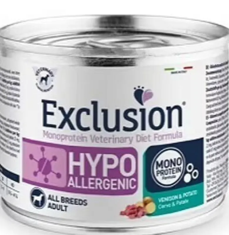 Exclusion Monoprotein Veterinary Diet Formula Hypoallergenic Umido Cervo/Patate Cani Lattina 200g