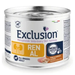 Exclusion Veterinary Diet Formula Renal Per Cani Maiale/Sorgo E Riso Lattina 200g
