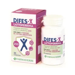 Farmaderbe Difes-X Lattoferrina integratore di lattoferrina per il sistema immunitario 30 compresse