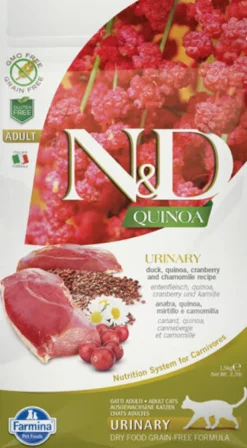 Farmina Natural & Delicious Quinoa Urinary Anatra Grain Free Cibo Secco Per Gatti 1,5kg