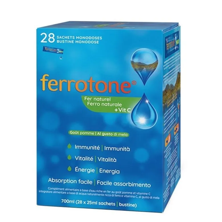 Ferrotone Apple ricco di ferro con concentrato di mela 28 bustine monodose