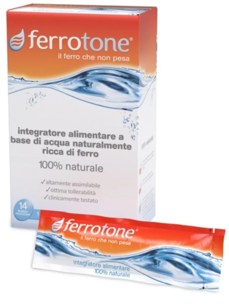Ferrotone ricco di ferro 100% naturale 14 bustine monodose
