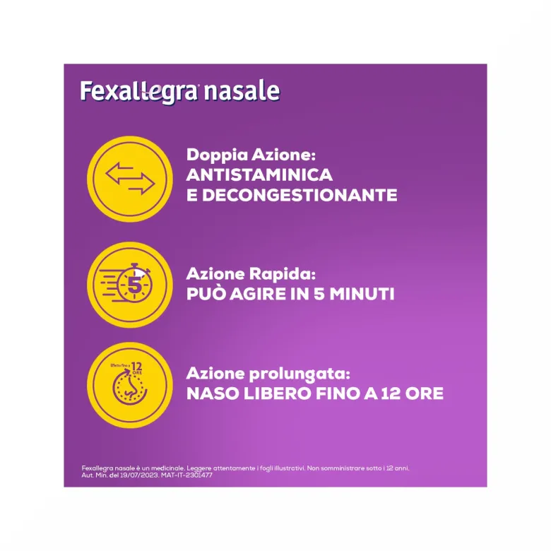Fexallegra Nasale Antistaminico Decongestionante per Sintomi Allergia 10ml