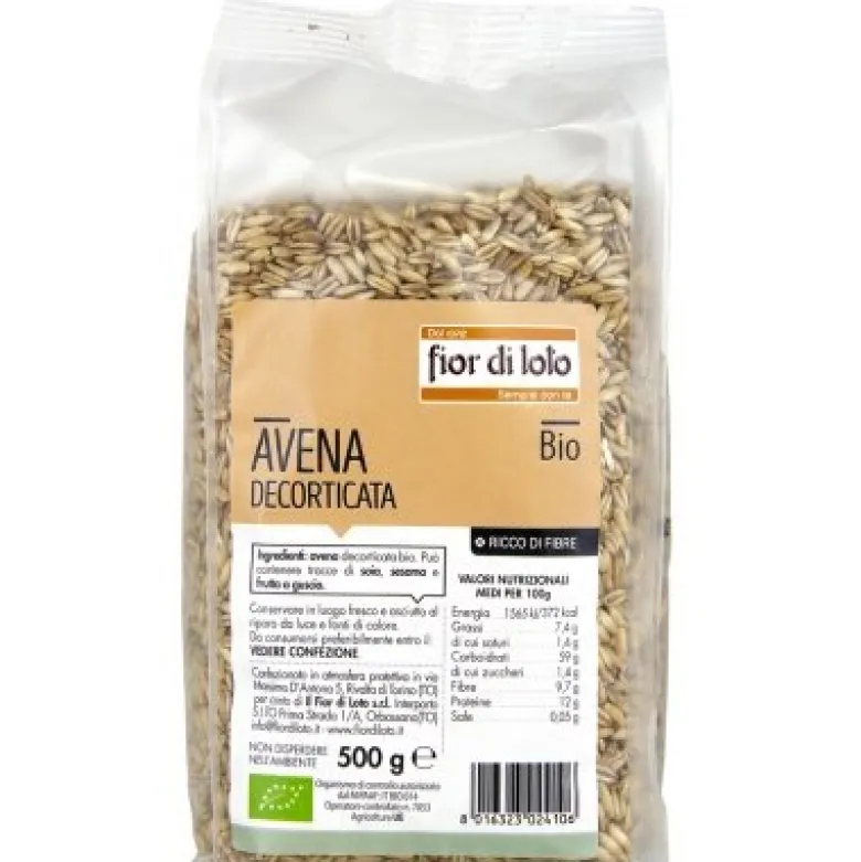 Fior di loto Cereali in chicchi avena decorticata biologica 500g