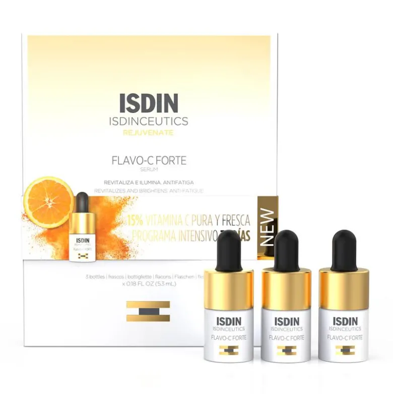 Flavo-C Forte è un potente siero viso intensivo con il 15% di vitamina C pura e fresca che rivitalizza, illumina e aiuta a ridurre i segni di affaticamento della pelle.