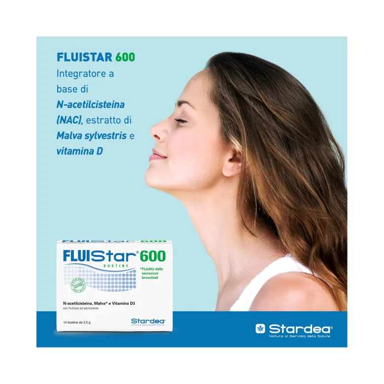 Fluistar 600 integratore alimentare utile per il benessere delle vie respiratorie 14 bustine