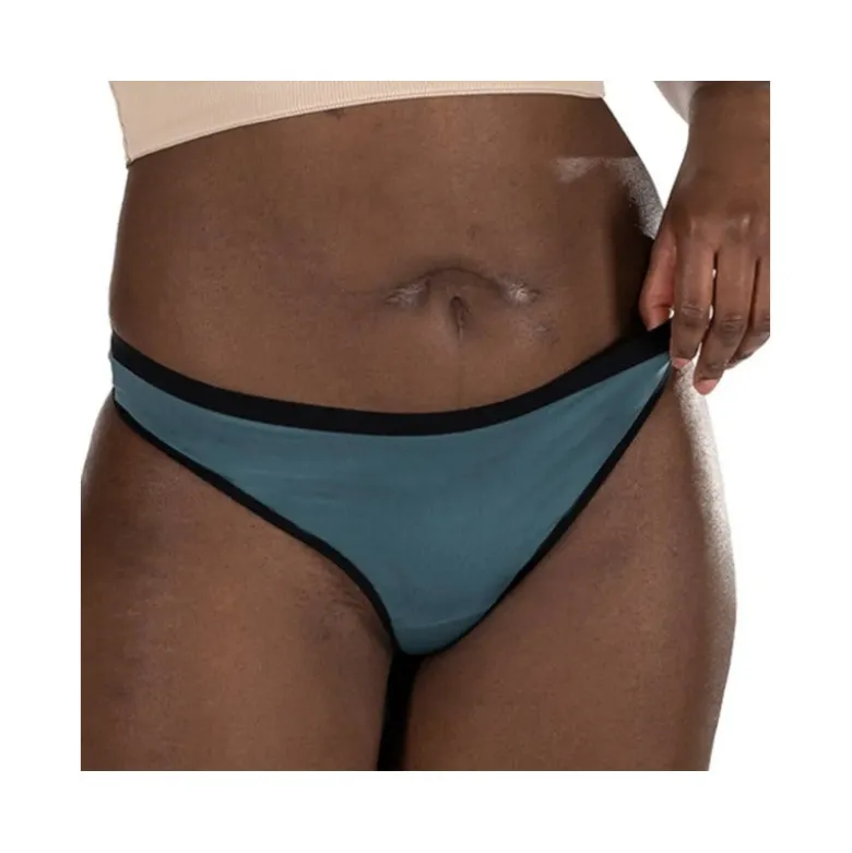 Fluyda Tanga Linea Basic Mutandina Assorbente Nero/Petrolio Taglia M