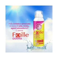 Foille Derma Spray riparatore cutaneo, doposole per pelle arrossata e secca, erogazione anche sottosopra 150ml