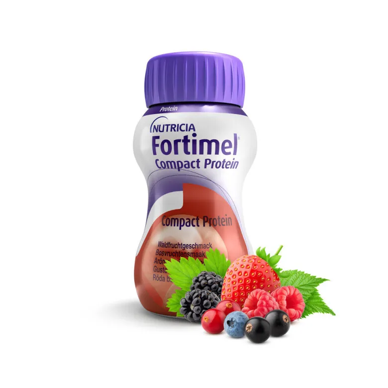 Fortimel Compact Protein alimento ai fini medici speciali gusto frutti di bosco 4x125ml