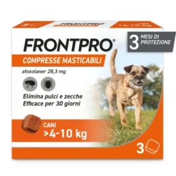 Frontpro Contro Pulci E Zecche 3 Compresse Masticabili Per Cani 4-10 Kg 28,3 Mg