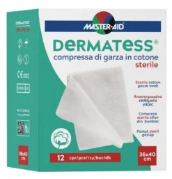 Garza Compressa Master-aid Dermatess Cotone 36x40cm 12 Pezzi