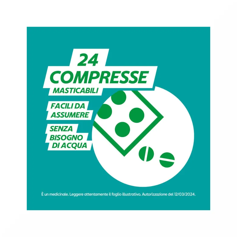 Gaviscon 500 mg + 267 mg Indicato per Bruciore di Stomaco Occasionale 24 Compresse Menta