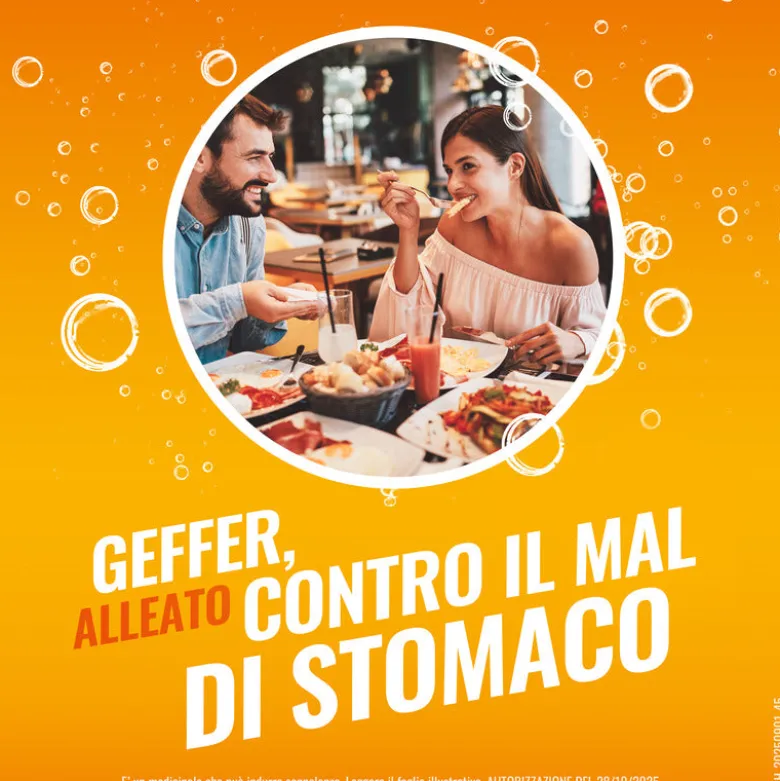 Geffer Granulato Effervescente Antiacido contro Bruciore di Stomaco Nausea e Gonfiore 24 Bustine