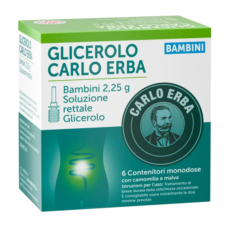 Glicerolo 6 Microclismi Stitichezza Bambini Camomilla Malva