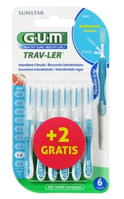 Gum trav-ler 1614 scovolini interdentali 4 + 2 IN OMAGGIO azzurri