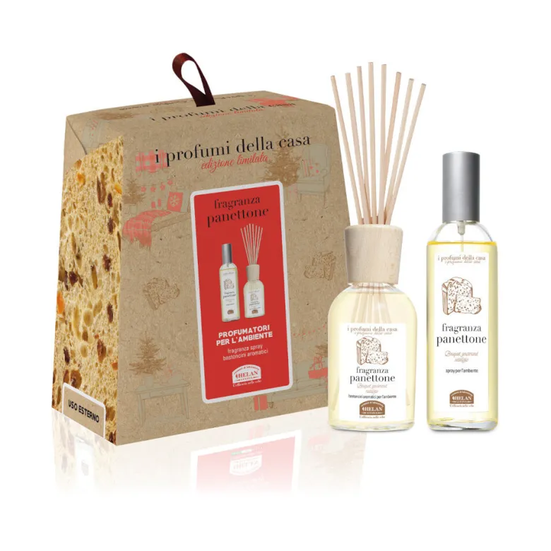 Helan Profumi di Casa Set Panettone bastoncini per ambienti fragranza panettone 90ml