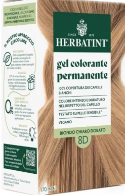 Herbatint Tinta Capelli Gel Permanente 8d Biondo Chiaro Dorato 170 ml
