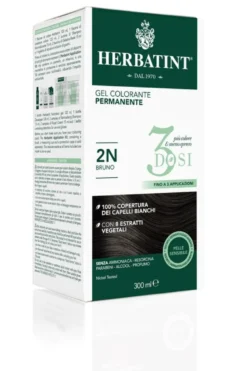 Herbatint Tinta per Capelli Gel Colorante Permanente 3Dosi 2N Bruno 300ml