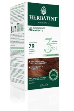 Herbatint Tinta per Capelli Gel Colorante Permanente 3Dosi 7R Biondo Ramato 300ml