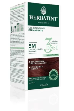 Herbatint Tinta per Capelli Gel Colorante Permanente 3Dosi 5M Castagno Chiaro Mogano 300ml