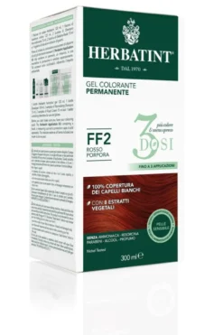 Herbatint Tinta per Capelli Gel Colorante Permanente 3Dosi colore FF2 Rosso Porpora 300ml