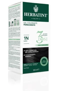 Herbatint Tinta per Capelli Gel Colorante Permanente 3Dosi 1N Nero 300ml