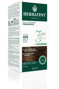 Herbatint Tinta per Capelli Gel Colorante Permanente 3Dosi 6N Biondo Scuro 300ml