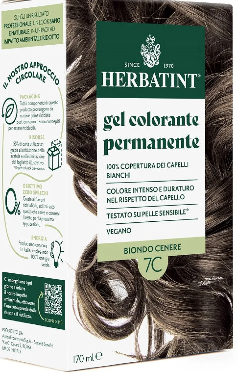 Herbatint Tintura Per Capelli Gel Permanente 7C Biondo Cenere 170ml