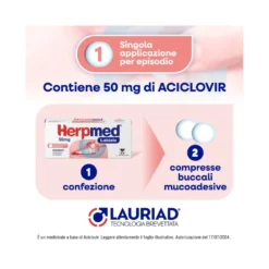 Herpmed Labiale 50mg 2 Compresse Buccali Mucoadesive