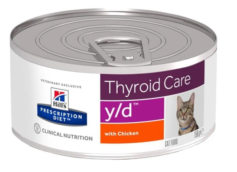 Hill's Prescription Diet Y/D Thyroid Care Cibo Umido Con Pollo Per Gatti Lattina 156g