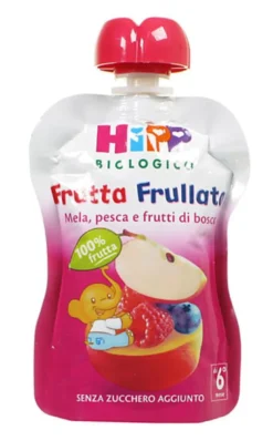 Hipp Biologico Frutta Frullata mela, pesca e frutti di bosco 90 g