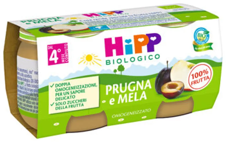 Hipp Bio Omogeneizzato Prugna e Mela 2x80g
