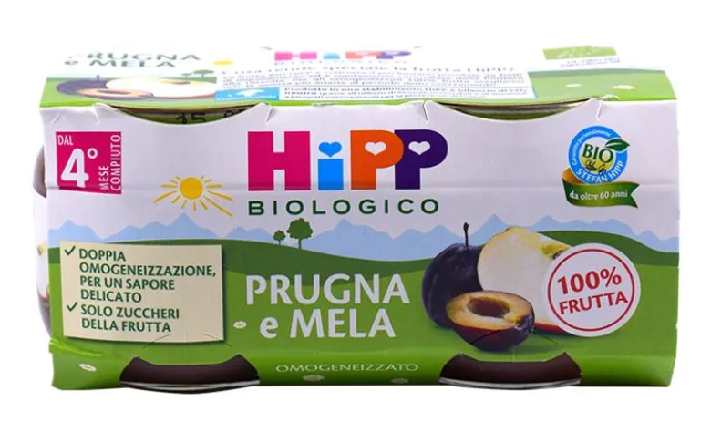 Hipp Bio Omogeneizzato Prugna e Mela 2x80g