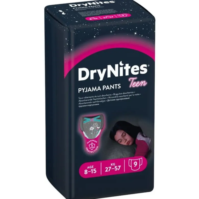 Huggies Drynites Girl Pyjama Pants Teen 27-57Kg 8-15 Anni 9 Pezzi