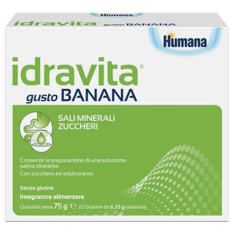 Humana Idravita sali minerali e zuccheri gusto Banana 12 bustine