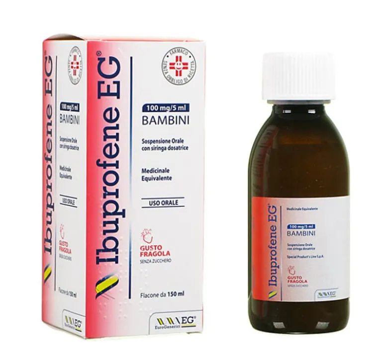 Ibuprofene EG 100mg/5ml Bambini uso orale gusto fragola 150ml