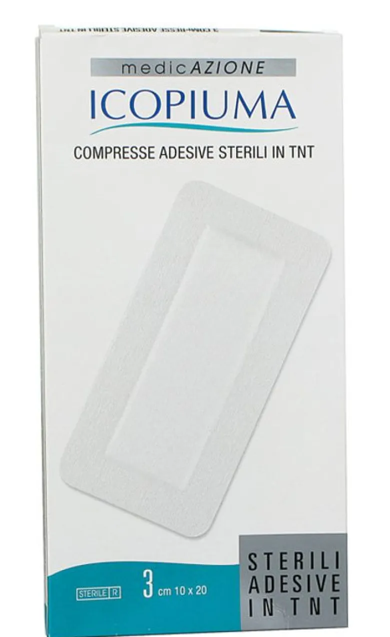 Icopiuma Compresse adesive sterili in TNT 10x20cm 3 pezzi