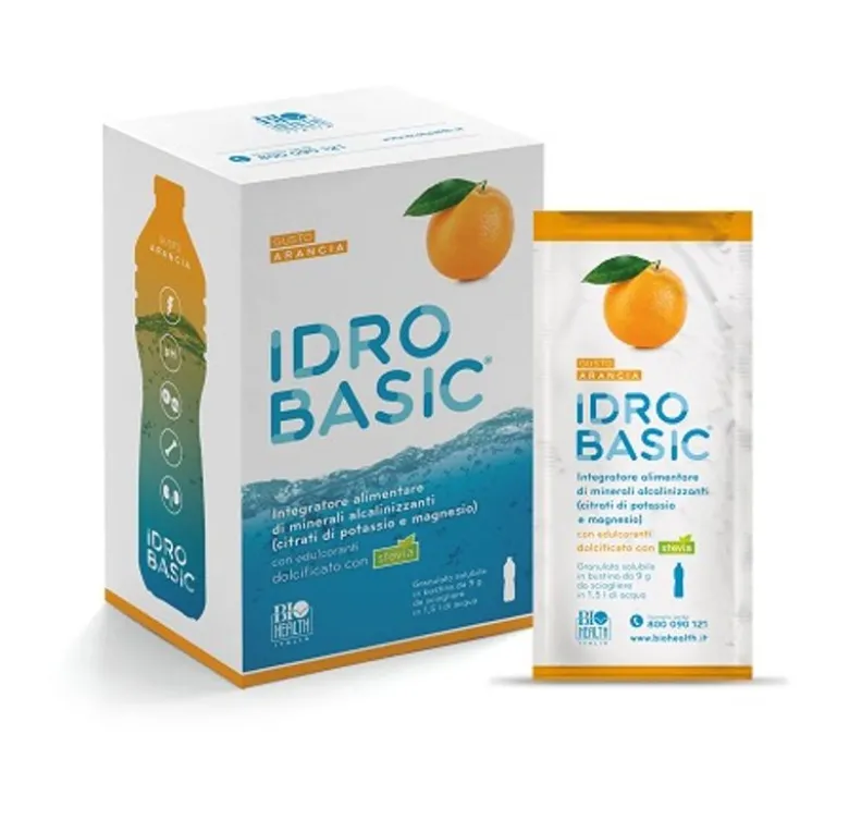 Idrobasic Gusto Arancia Integratore Alimentare di Minerali Alcalinizzanti 15 bustine