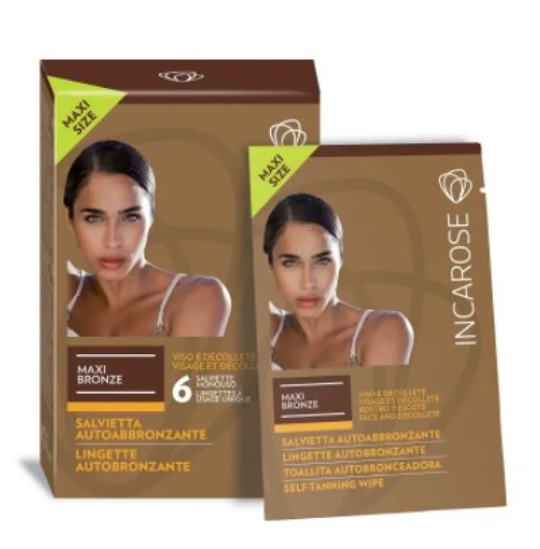 IncaRose Maxi Bronze salvietta autoabbbronzante viso e decollete 6 pezzi