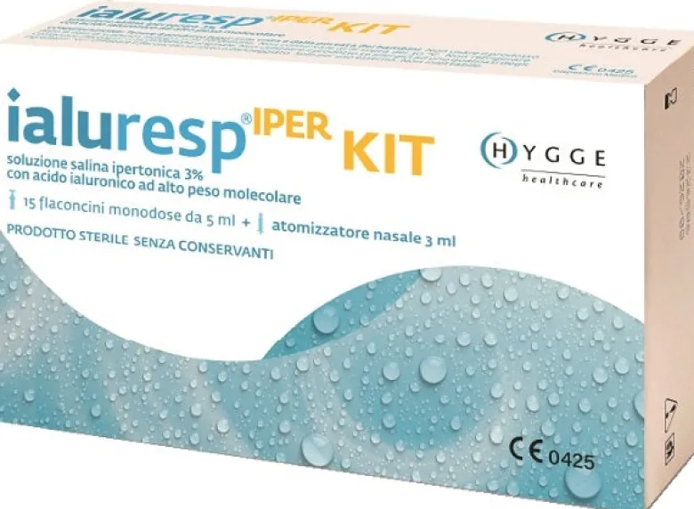 Kit Ialuresp Iper 15 Flaconcini Monodose da 5 ml + Atomizzatore Nasale 3 ml