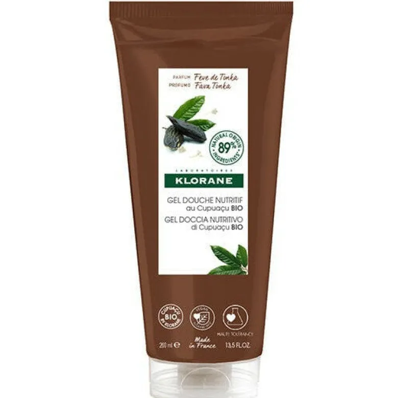 Klorane Gel doccia nutritivo al burro di Cupuacu BIO Profumazione FAVA TONKA 200ml