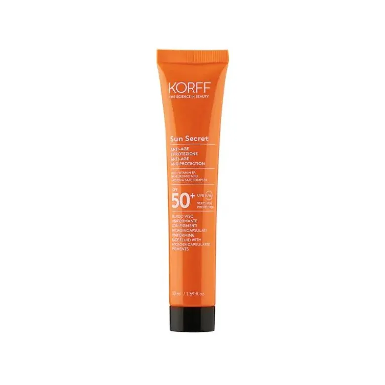 Korff Sun Secret SPF50+ fluido viso uniformante 02 Dark 50ml