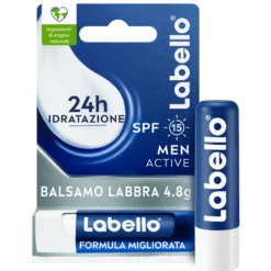 Labello Active for Men Burrocacao Labbra Idratante E Protettivo Con Spf15 Con Burro Di Karité 4,8g