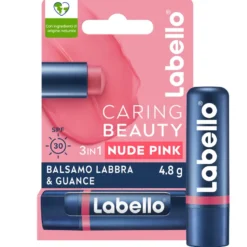 Labello Caring Beauty Lip & Cheek Nude Pink Spf30 Burrocacao Labbra E Guance Colorato Rosa 4,8g